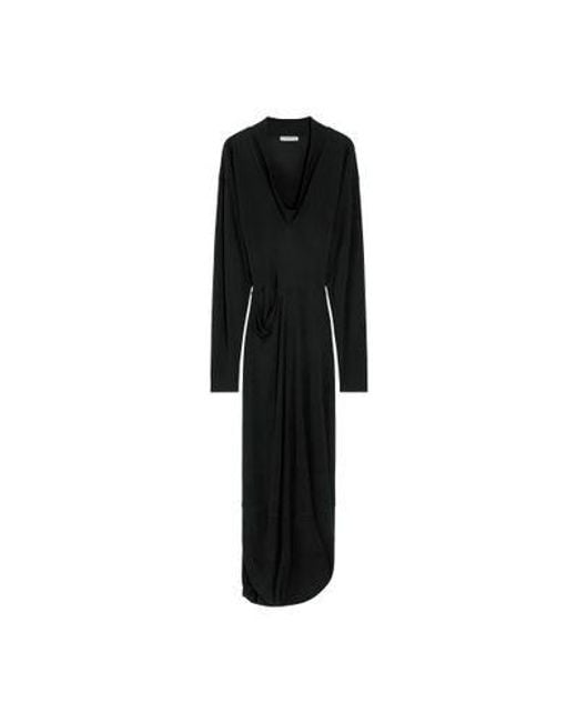 Lemaire Black V-Neck Long Dress
