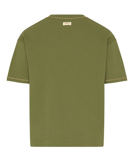 Drole de Monsieur T-Shirt Nid D'Abeille in Green für Herren