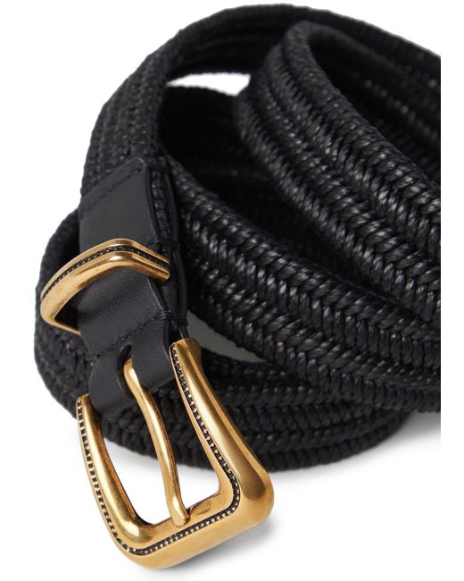 Brunello Cucinelli Black Braided Linen Belt