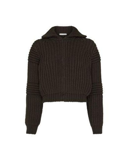 Lemaire Black Chunky Cardigan With Snaps