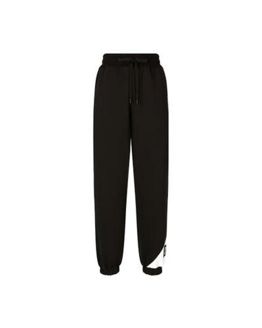 Dolce & Gabbana Black Cotton Jogging Pants for men