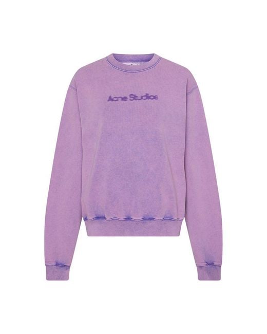 Acne Purple Logo Sweatshirt