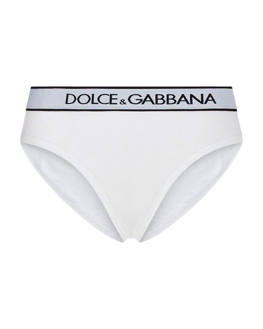 Dolce & Gabbana White Fine-Rib Jersey Briefs