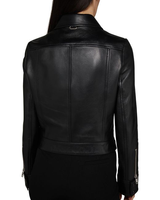 Courreges Black Iconic Zipped Leather Jacket