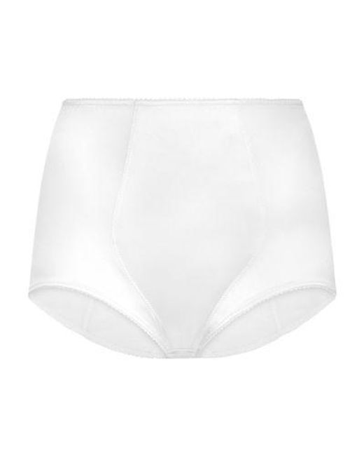 Dolce & Gabbana White Satin High-Waisted Panties