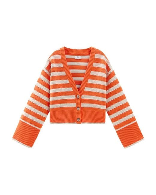Woolrich Orange Pure Cotton Cardigan With Buttons