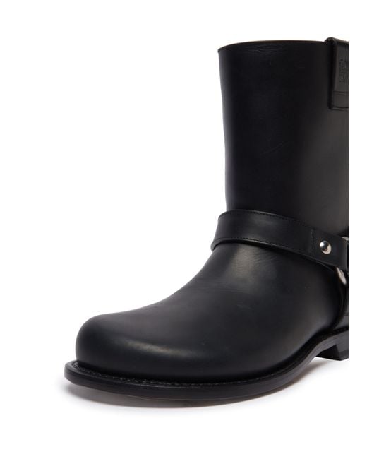 Loewe Black Campo Biker Ankle Boots