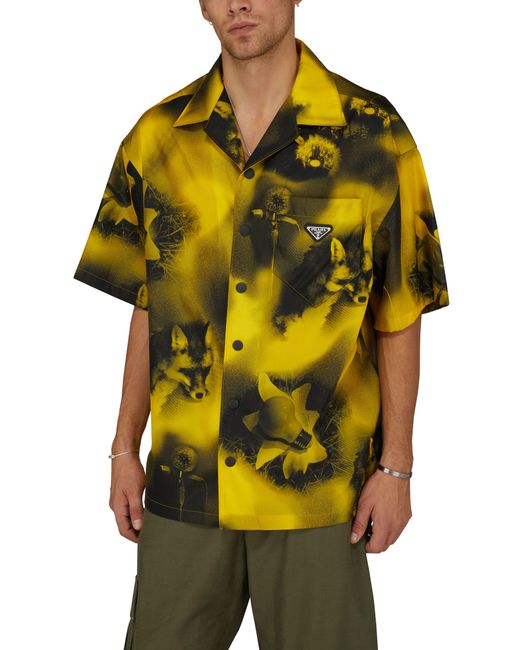 Prada Yellow Re-nylon Shirt for men