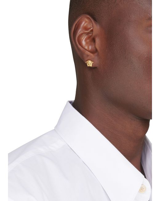 Versace Metallic Metal Earrings for men