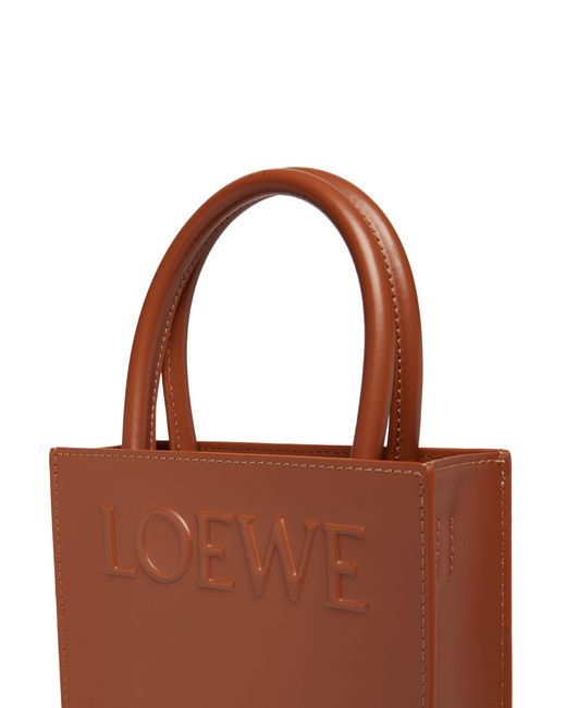 Loewe Brown A5 Logo-embossed Leather Tote