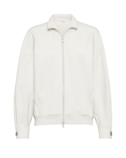 Sweat-shirt en molleton Brunello Cucinelli en coloris White