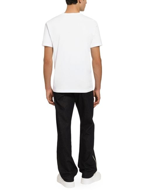 Dolce & Gabbana White Short-sleeved Cotton T-shirt for men