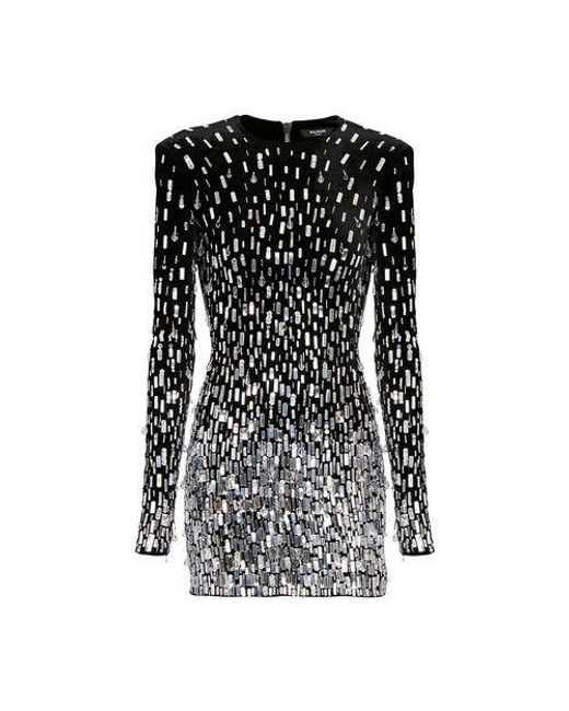 Balmain black discount sequin dress