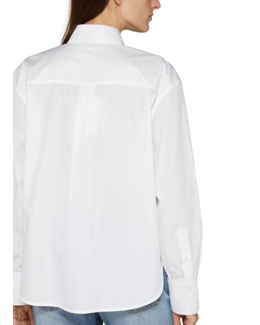 Victoria Beckham White Langärmeliges Hemd mit angeschnittenen Ärmeln
