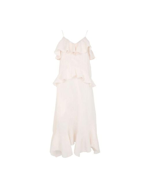 Skall Studio White Benedicte Ruffle Maxi Dress