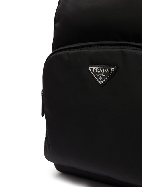 Prada Rucksack aus Re-Nylon und Saffiano-Leder in Black für Herren