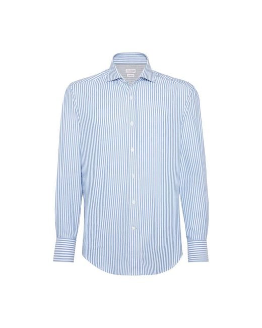 Brunello Cucinelli Blue Slim Fit Shirt for men
