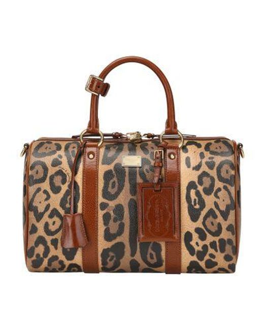 Dolce & Gabbana Brown Handbag With Branded Plate