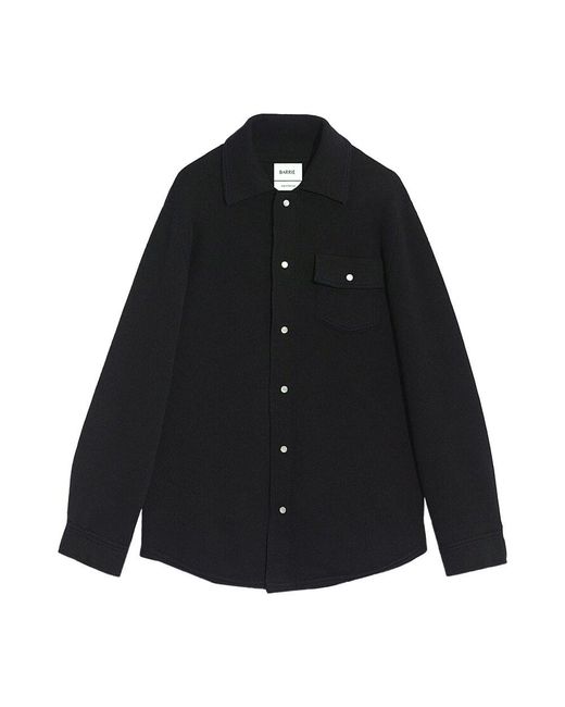 Barrie Black Cashmere And Cotton Overshirt for men
