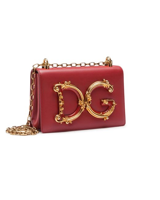 Dolce & Gabbana Red Tasche DG Girls aus Nappaleder