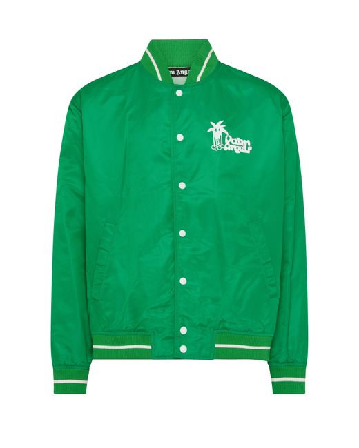 Palm Angels Green Douby Light Varsity Jacket for men