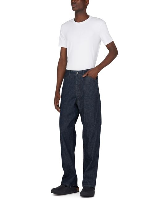 Lemaire Blue Curved Pants for men
