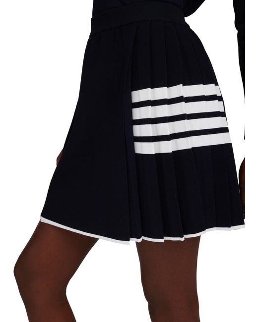 Thom Browne Blue 4 Bar Pleated Mini Wrap Skirt