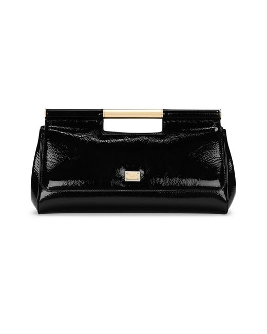 Dolce & Gabbana Black Large Sicily Clutch Handbag