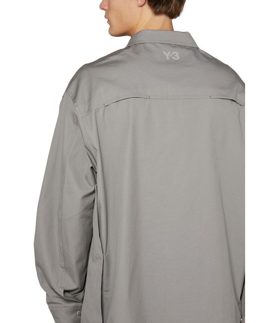 Y-3 Langärmeliges Overshirt in Gray für Herren