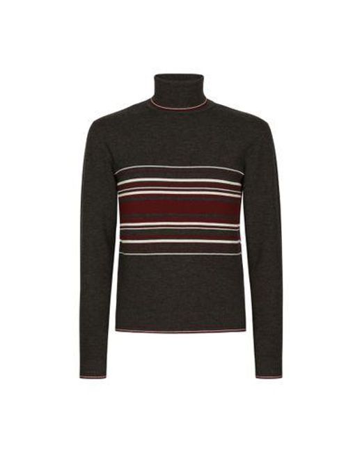 Dolce & Gabbana Multicolor Wool Turtle-neck Sweater for men