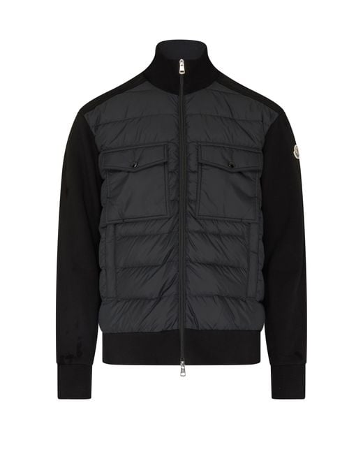 Moncler Bi-Material Jacket in Black for Men | Lyst