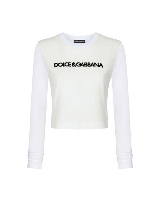 Dolce & Gabbana White Long-sleeved T-shirt
