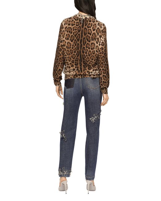 Pull en cachemire à imprimé léopard Dolce & Gabbana en coloris Brown