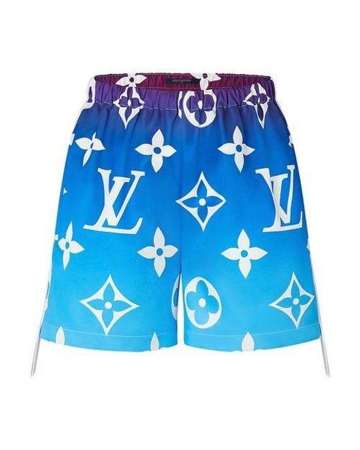 Louis Vuitton Sunset Monogram Sporty Shorts in Blue | Lyst