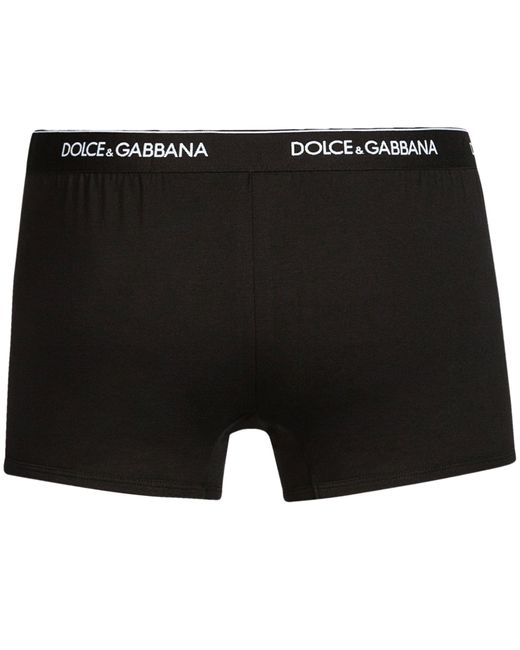 Dolce & Gabbana Boxershorts aus Stretch-Baumwolle im Doppelpack in Black für Herren