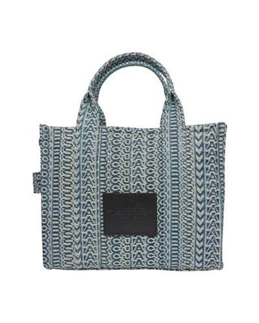 Marc Jacobs Blue The Monogram Washed Denim Small Tote Bag