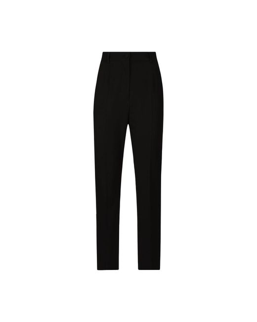 Dolce & Gabbana Black High-Waisted Wool Pants