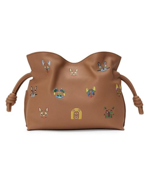 Mini Flamenco Clutch Cats En Cuir De Veau Nappa Loewe en coloris Brown