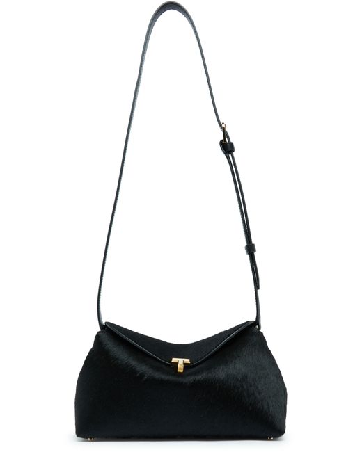 Totême  Black T-Lock Ponyhaar-Clutch