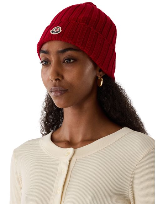 Moncler Red Mütze Mit Logo