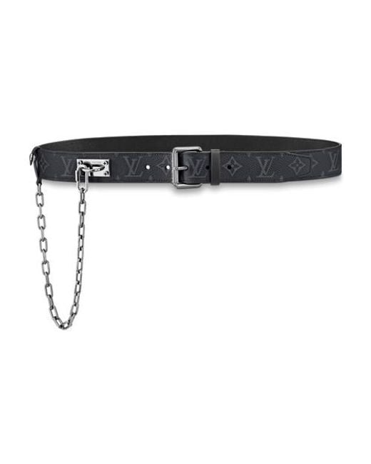 Louis Vuitton Black Signature Chain 35mm Belt for men