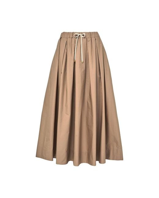 Max Mara Natural Maxi Skirt With Drawstring