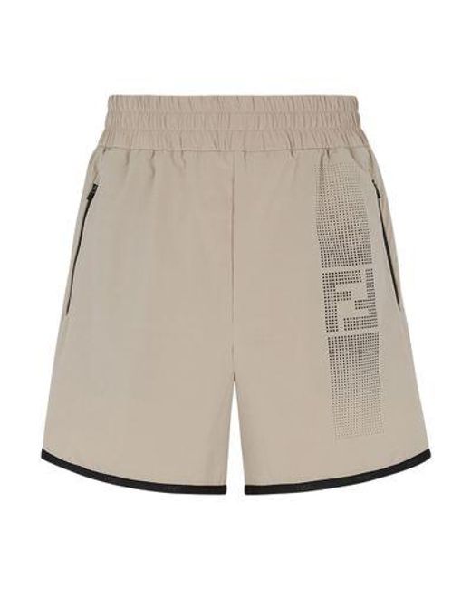 Fendi Natural Short Trousers With Elasticated Waist for men