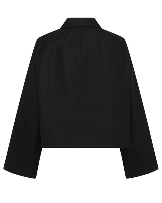 Totême  Black Cropped-Jacke aus Baumwolle