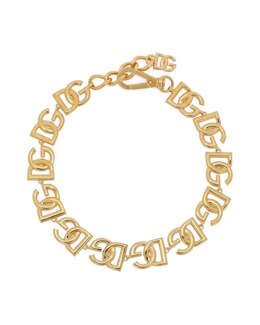 Dolce & Gabbana Metallic Logo Choker Necklace