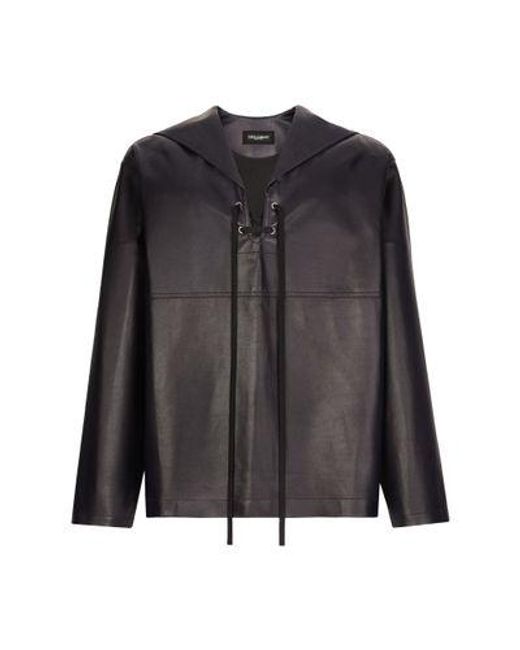 Dolce & Gabbana Black Leather Blouse for men