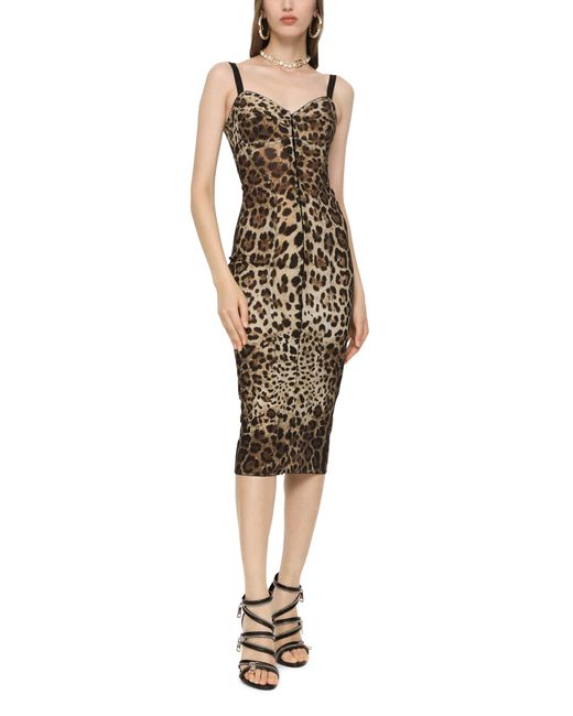 Dolce & Gabbana Metallic Marquisette Calf-Length Dress