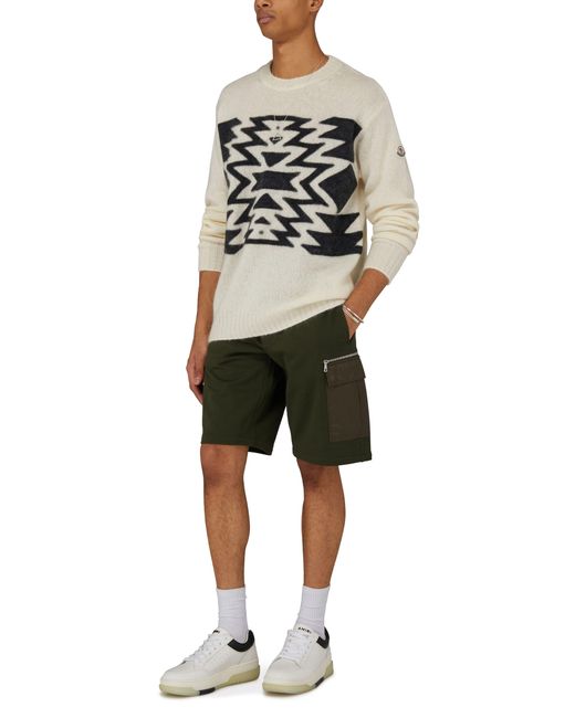 Moncler White Crew Neck Sweater for men