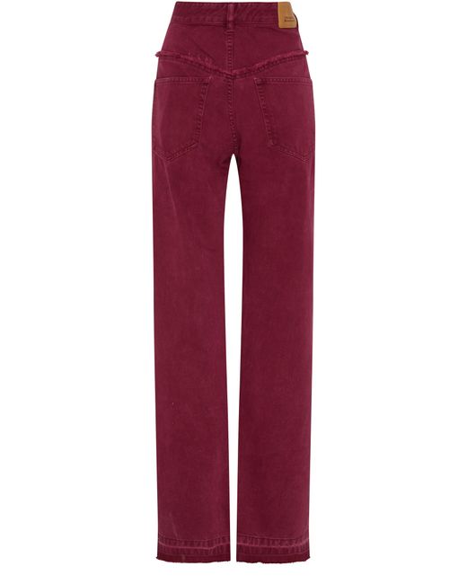 Isabel Marant Red Noemie Straight-Cut Jeans