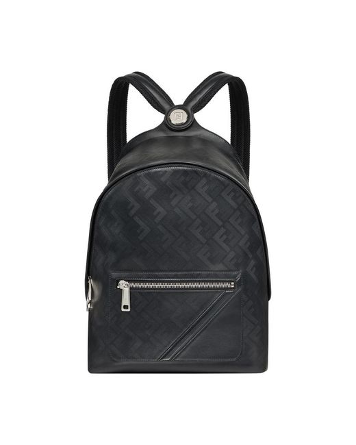 Fendi Black Leather Backpack for men